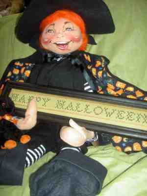 HUGE 30"+ tgd. ANNALEE, Halloween Witch, 1994 doll (holiday decoration figure)