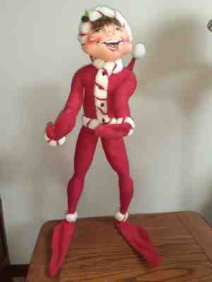 ANNALEE 30 INCH PEPPERMINT TWIST ELF DATED 2008 NEAR MINT