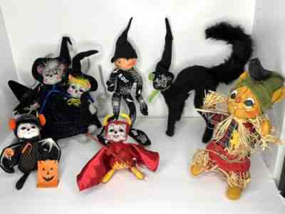 Annalee Halloween Lot of 6 - Rare Elf, Cat, Mouse, Mice Trio Fall 2004 2005