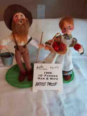 1995 Annalee 10' Artist Proof. Farmer and Wife. signed by Annalee