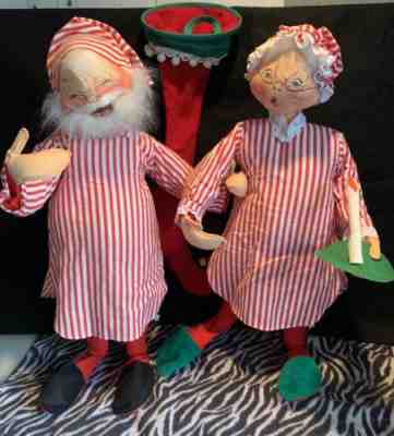 1971 Annalee Mr & Mrs Santa Claus Dolls 30 Inches