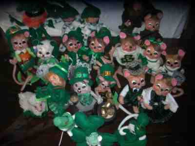Annalee Dolls St. Patrick's Day Lot of 20 ~ Mice, Elves, Musicians, Couples
