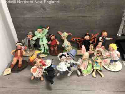 Lot of 12 Annalee Dolls Fabric Butterfly Mouse Rabbit