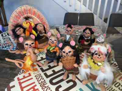 Annalee Indian - Harvest - Thanksgiving Lot of 8 â?? Mice