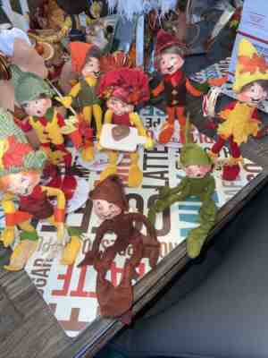Annalee Thanksgiving - Fall Elves Lot of 8
