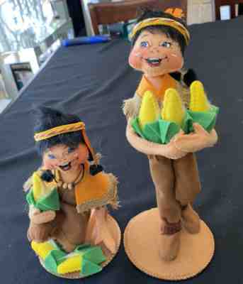 Rare Set 2021 Annalee Dolls Indian Couple Corn Harvest