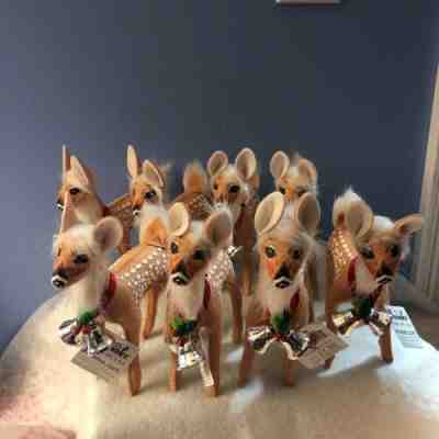 Annalee 5" Fawn with Bells 2014 - Mint - 450014 - Set of 8