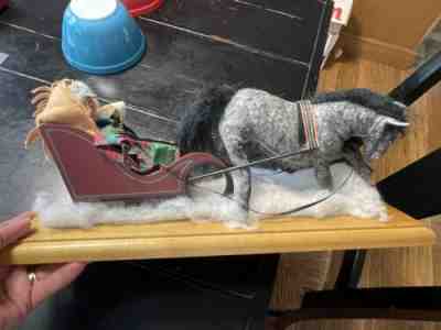 Vintage Annalee Doll 4539 Christmas Sleigh Ride Horse & Couple Ltd Edition 2500
