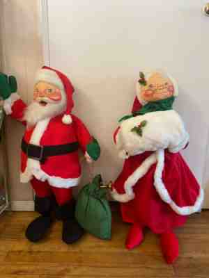 VINTAGE 30â? ANNALEA MR AND MRS SANTA CLAUS 1983 DOLLS