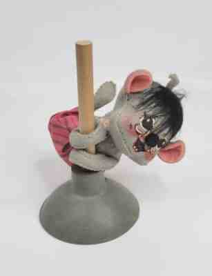 VTG 1970 Annalee Mobilitee doll Occupation Doll Plumber Mouse RARE Pink Plunger