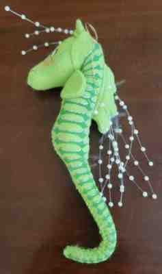 Annalee Felt Doll Ornament without tags Lord & Taylor Seashore Green Seahorse