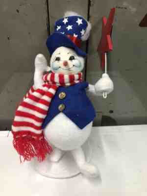 Annalee 2003 Patriotic Snowman 9" Independent Day 4th of July Doll EUC - RARE