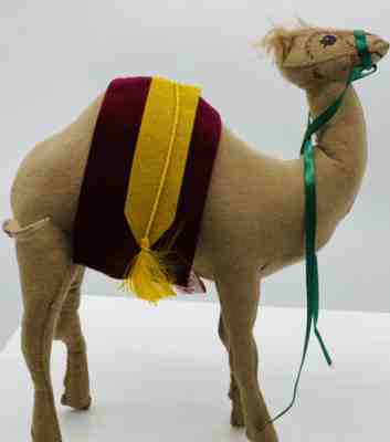 Annalee Doll Vintage 12 Inch 1990 Nativity Camel Green Reins Burgundy Blanket