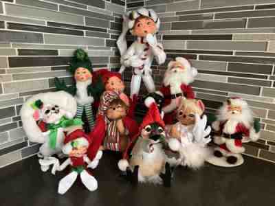 Annalee Christmas Mobilitee Elves & Decorations - Set of 10 2000â??s