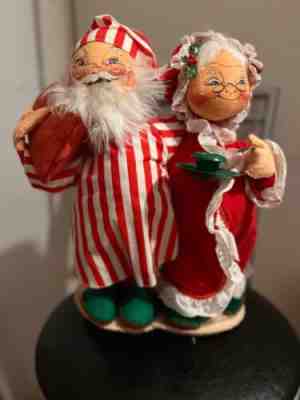 Annalee Christmas Doll Mr. & Mrs.Claus Bedtime 1988
