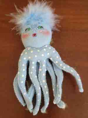 Annalee Felt Doll Ornament without tags Lord & Taylor Seashore Blue Octopus