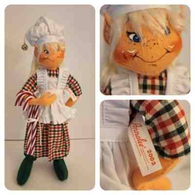 Rare Annalee 2003 Christmas Chef Candy Making Elf Girl 15â? Closed Mouth Smile