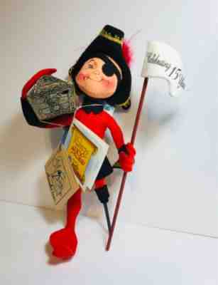 Vtg Annalee Doll Percy The Pirate Patch Eye Treasure Chest w/ Original Tag 10â?