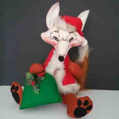 Vintage 1981 (tag) Annalee Christmas "Santa Fox" with Toy Sack, 14" Height