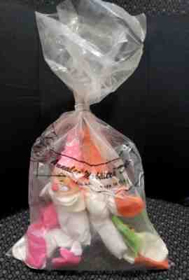 Vintage 1969 NEW OLD STOCK Annalee Mobilitee Pair of 9" Clowns Pink & Orange Dol