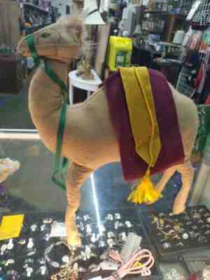 Annalee Doll Vintage 1990 Nativity Camel Green Reins Burgundy Blanket