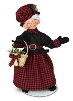 ANNALEE 9" DOLL "WINTER WOODS MRS SANTA" RED CHECK 410721 * NEW * FREE SHIPPING