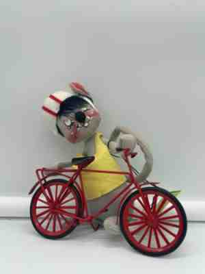 Vintage Annalee Doll Mouse with Bicycle 1987