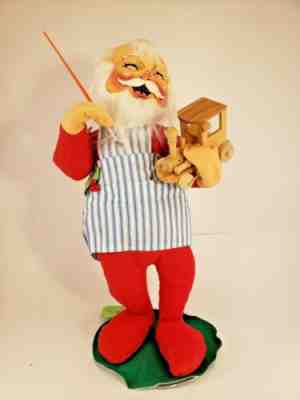 Annalee Doll 1981 Vintage 18" Tall Santa Wooden Train Paint Brush Workshop NIP