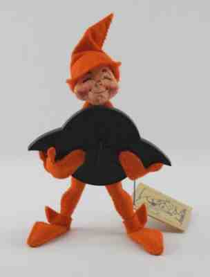 Vintage AnnaLee Elf Doll 5" Orange Halloween Black Bat Cookie Cutter New w Tag