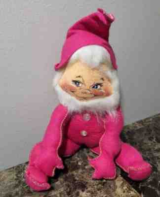 Annalee Mobilitee Pink Gnome Elf Vintage 1967 Rosy Cheeks