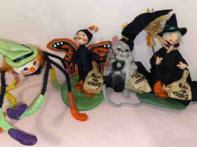 Annalee Halloween Lot Spider Witch Mouse Butterfly Kids Lot Of 4 (As Is)