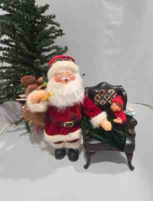 Annalee Santas Arrival Sleeping Child in Chair Milk Cookies Christmas 2005