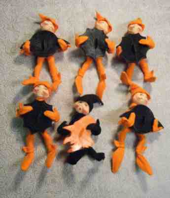 Annalee Dolls l6 Halloween Elf With Bat - Witch - web Cookie Cutter 6â? 1994 95