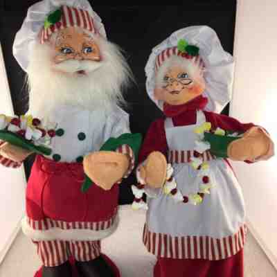 2011 Annalee Santa & Mrs Claus Chef Baker Christmas 15â? Popcorn & Cranberries
