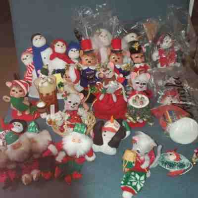 Vintage 23X Annalee Christmas Lot Snowman Santa Elves Nutcracker Mouse