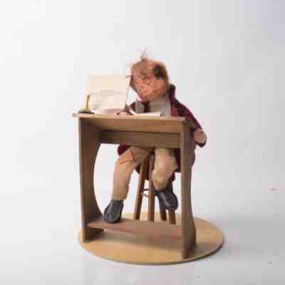 Annalee Doll Cloth Dickens Series Christmas Carol Bob Crachet in Desk Xmas Eve