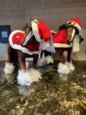2 ANNALEE Snowflake Clydesdale Horse Christmas Holiday 2016 #750716 Lot NWT