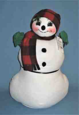 ANNALEE 18" Toastee The Snowman ~ Plaid Fleece Hat & Scarf ~ NWT ~ USA '01