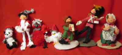 Lot of 7 Annalee Holiday Christmas Figures Dolls