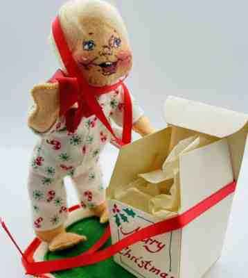 Annalee 1957 1965 7â? PJ Kid Candy Cane PJs Gift Wrapping Merry Christmas