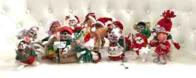 16 Lot Of AnnaLee Christmas All In Mint Condition 1990 & Up Owl Deer