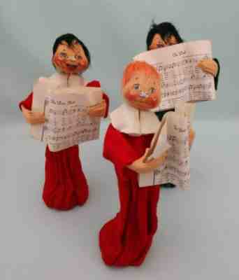 Annalee dolls - Three 1960's 9-inch Caroling Choir Boys