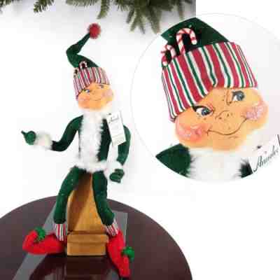 New with Tag ANNALEE 22" Christmas ELF Mobilitee Doll 2005 Green Candycane