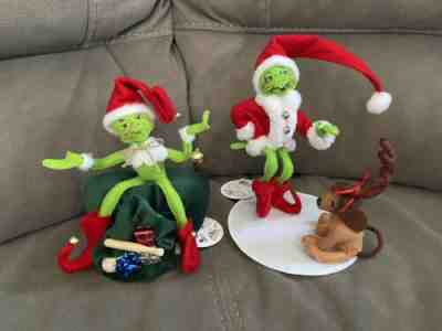 Annalee Exclusive Grinch set stink stank stunk and you really are a heel