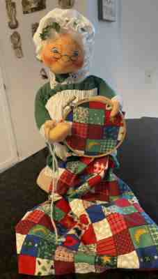 Annalee Mrs Claus Quilting Christmas Holiday Grandma Vintage 1997 Rare 13â? VGUC