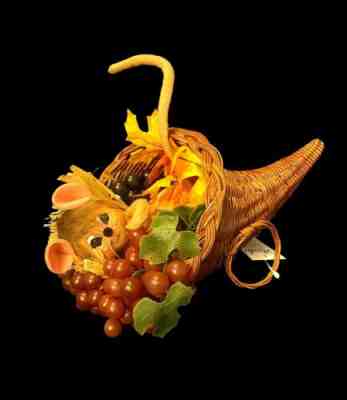 Annalee Doll, Thanksgiving, Cornucopia Mouse, Fall Centerpiece NWT 2003 #317103