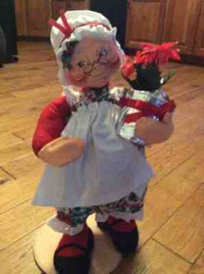 Vintage Annalee Mobilitee Mrs Santa Claus Doll 18" Large Poseable 1990 Christmas
