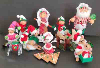 Annalee Dolls Lot Of 10 - Elves, Santa, Mice, Moose, Zebra, Deer - Christmas