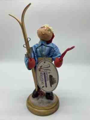 Vtg AnnaLee 1956 Skier Doll 1998 Museum Collection Stand Poles Tags COA