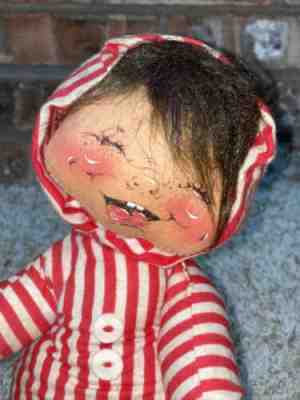 Vtg Annalee Boy Elf Christmas Pajamas 1965 Doll Plush Stuffed